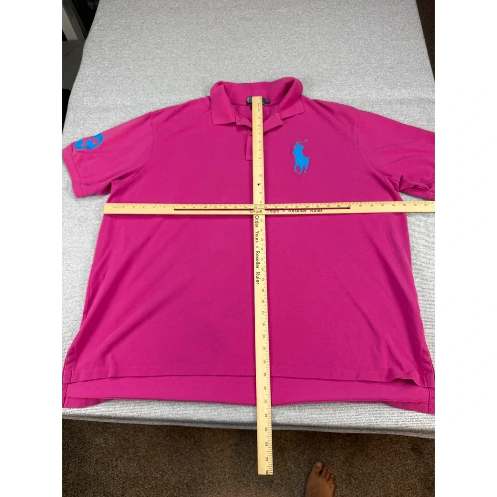 Polo Ralph Lauren Mens 3XB Big Pony Pink Short Sleeve Polo Shirt Turquoise
